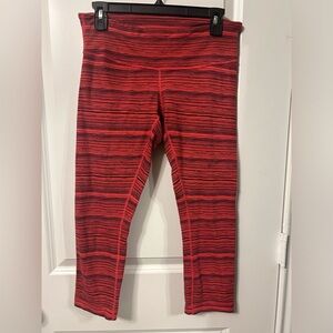 Lululemon Yoga Fitness Wunder Under Crop Cyber Boom Juice Alarming Size 8